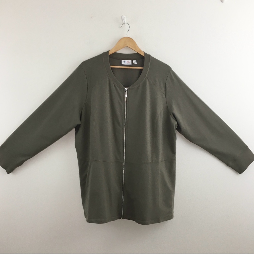 D&Co. | Olive Green Zipper Cardigan Sweater